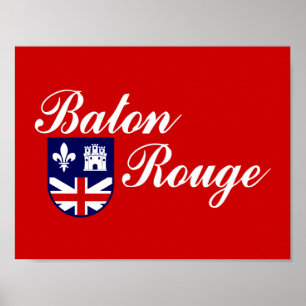 Flagge von Baton Rouge, Louisiana Poster