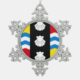 Flagge von Bedfordshire Schneeflocken Zinn-Ornament