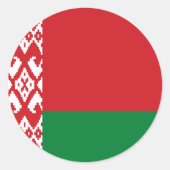 Flagge von Belarus Runder Aufkleber (Vorderseite)