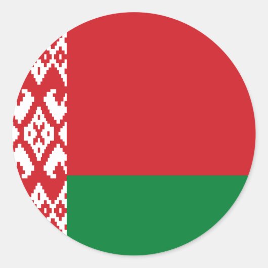 Flagge von Belarus Runder Aufkleber (Vorderseite)