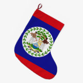 Flagge von Belize Großer Weihnachtsstrumpf (Vorderansicht (hängend))