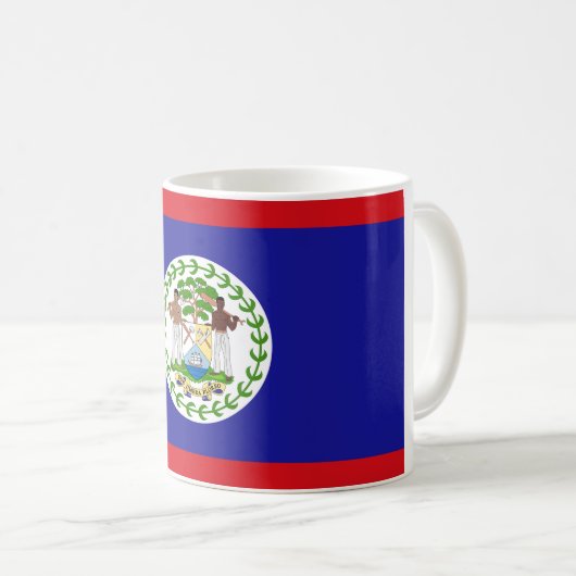 Flagge von Belize Kaffeetasse (VorderseiteRechts)
