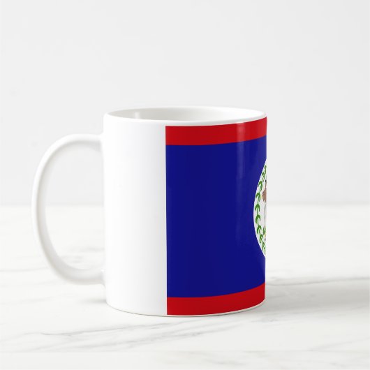Flagge von Belize Kaffeetasse (Links)