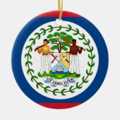 Flagge von Belize Keramikornament (Vorne)