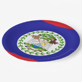 Flagge von Belize Pappteller (Schrägansicht)