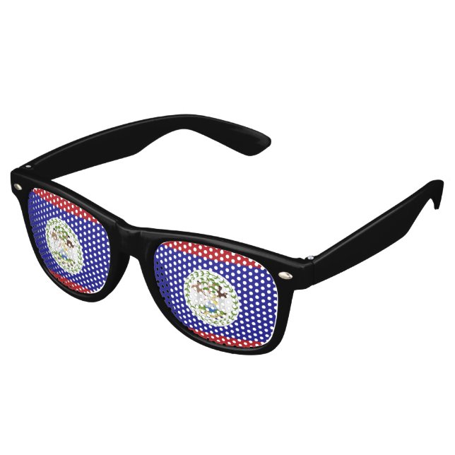 Flagge von Belize Partybrille (Schrägansicht)
