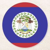 Flagge von Belize Runder Pappuntersetzer (Vorderseite)