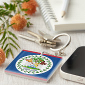 Flagge von Belize Schlüsselanhänger (Vorderseite rechts)