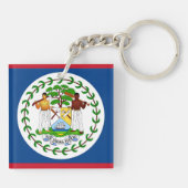 Flagge von Belize Schlüsselanhänger (Rückseite)