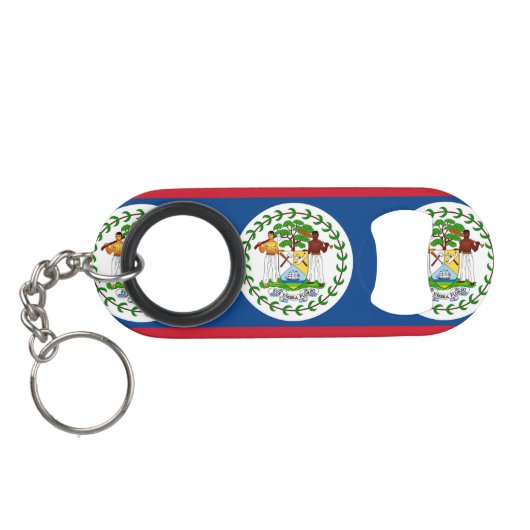 Flagge von Belize Schlüsselanhängerflaschenöffner (Rückseite Horizontal)