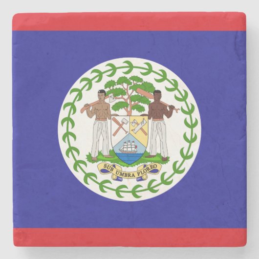 Flagge von Belize Steinuntersetzer (Vorderseite)