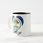 Flagge von Belize. Zweifarbige Tasse (Vorderseite Links)