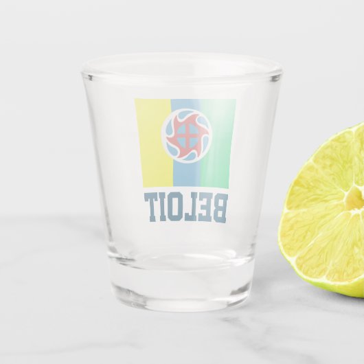 Flagge von Beloit, Wisconsin Schnapsglas (Rückseite)