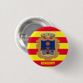 Flagge von Benidorm - Comunidad Valenciana (ESP) Button (Vorne & Hinten)