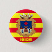 Flagge von Benidorm - Comunidad Valenciana (ESP) Button (Vorderseite)