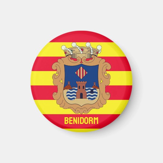 Flagge von Benidorm - Comunidad Valenciana (ESP) Magnet (Vorne)