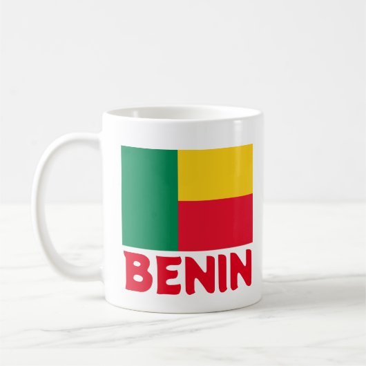 Flagge von Benin Kaffeetasse (Links)