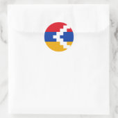 Flagge von Berg-Karabach Runder Aufkleber (Tasche)