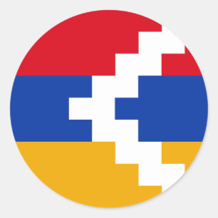 Flagge von Berg-Karabach Runder Aufkleber