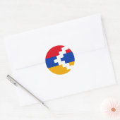 Flagge von Berg-Karabach Runder Aufkleber (Umschlag)