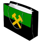 Flagge von Bergarbeitern und Bergarbeitern Große Geschenktüte (Rückseite Schrägansicht)