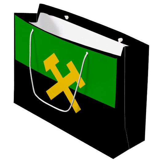 Flagge von Bergarbeitern und Bergarbeitern Große Geschenktüte (Vorderseite Schrägansicht)