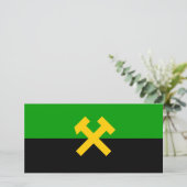 Flagge von Bergarbeitern und Bergarbeitern Karte (Stehend Vorderseite)
