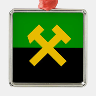 Flagge von Bergarbeitern und Bergarbeitern Ornament Aus Metall