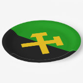 Flagge von Bergarbeitern und Bergarbeitern Pappteller (Schrägansicht)