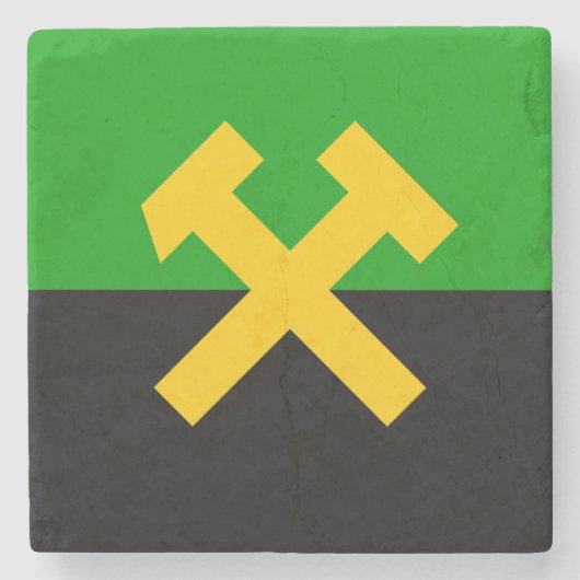 Flagge von Bergarbeitern und Bergarbeitern Steinuntersetzer (Vorderseite)