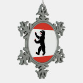 Flagge von Berlin Schneeflocken Zinn-Ornament (Links)
