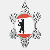 Flagge von Berlin Schneeflocken Zinn-Ornament (Rechts)
