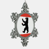 Flagge von Berlin Schneeflocken Zinn-Ornament (Links)