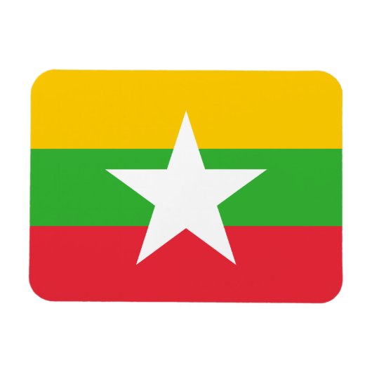 Flagge von Birma/Myanmar Magnet (Horizontal)
