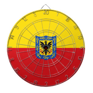 Flagge von Bogotá (kolumbianische Hauptstadt Stadt Dartscheibe