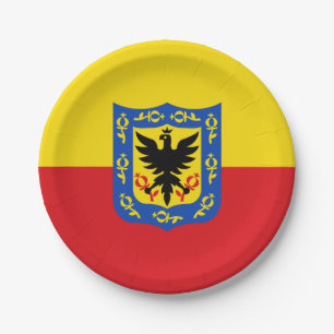 Flagge von Bogota, Kolumbien Pappteller