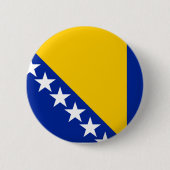 Flagge von Bosnien Herzegowina Button (Vorderseite)