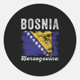 Flagge von Bosnien und Herzegowina bedruckt Runder Aufkleber