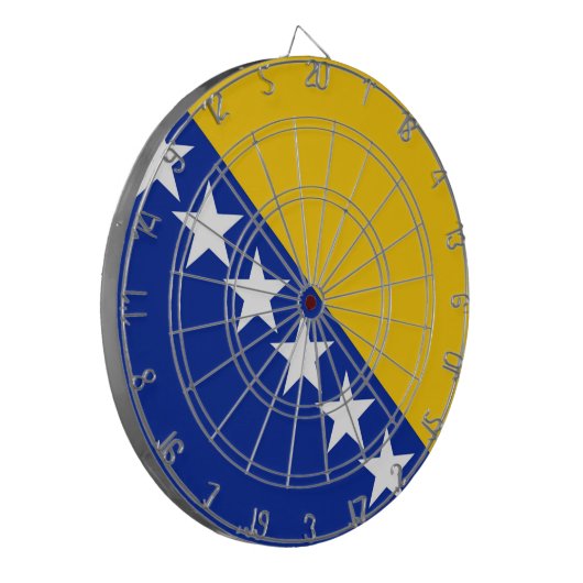 Flagge von Bosnien und Herzegowina Dartscheibe (Vorderseite Links)
