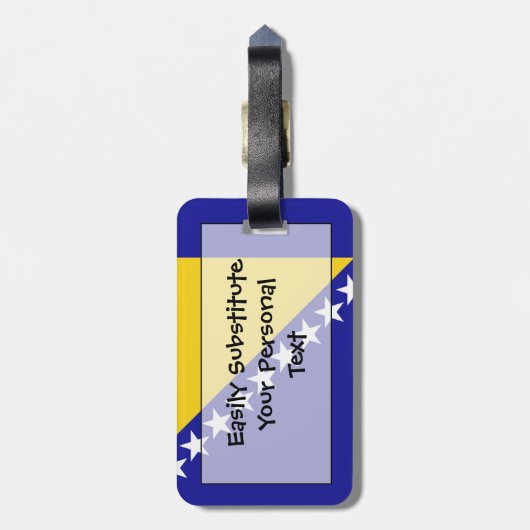 Flagge von Bosnien und Herzegowina Easy ID Persona Gepäckanhänger (Rückseite vertikal)