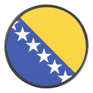 Flagge von Bosnien und Herzegowina Eishockey Puck