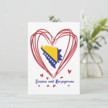Flagge von Bosnien und Herzegowina in der Landkart