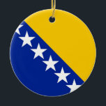 Flagge von Bosnien und Herzegowina Keramik Ornament<br><div class="desc">Flagge von Bosnien und Herzegowina</div>