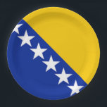 Flagge von Bosnien und Herzegowina Pappteller<br><div class="desc">Flagge von Bosnien und Herzegowina</div>