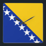 Flagge von Bosnien und Herzegowina Quadratische Wanduhr<br><div class="desc">Flagge von Bosnien und Herzegowina</div>