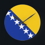 Flagge von Bosnien und Herzegowina Runde Wanduhr<br><div class="desc">Flagge von Bosnien und Herzegowina</div>