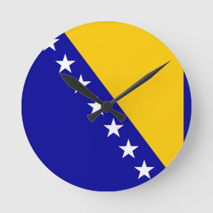 Flagge von Bosnien und Herzegowina Runde Wanduhr