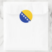 Flagge von Bosnien und Herzegowina Runder Aufkleber (Tasche)