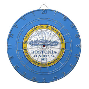 Flagge von Boston, Dartboard von Massachusetts mit Dartscheibe