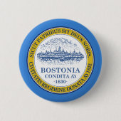Flagge von Boston, Druckknopf von Massachusetts Button (Vorderseite)